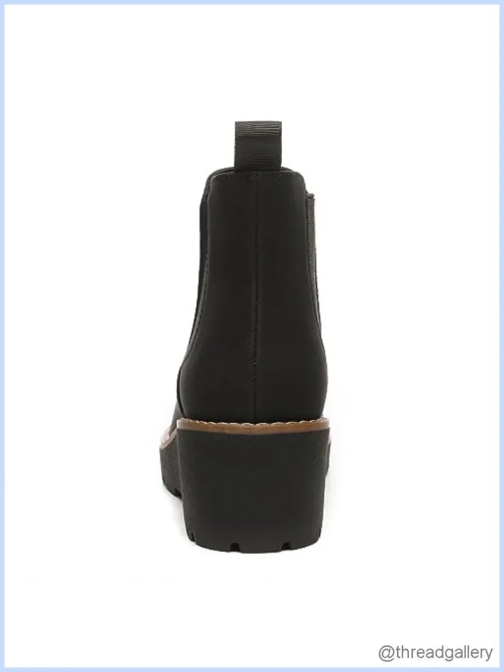 Nubuck Leather Chelsea Wedge Boots Slip On Lug Sole Ankle Booties